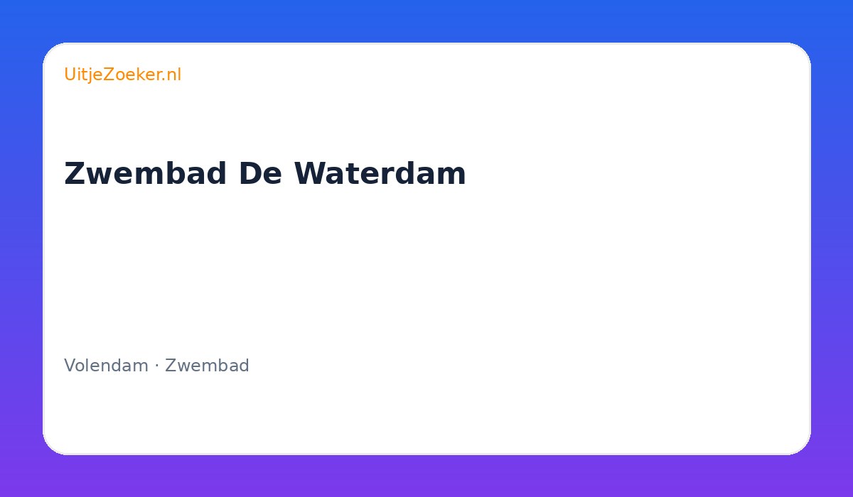 Zwembad De Waterdam